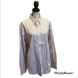 Polo Ralph Lauren button down shirt Andrew White Pink Stripe size 17 34/35